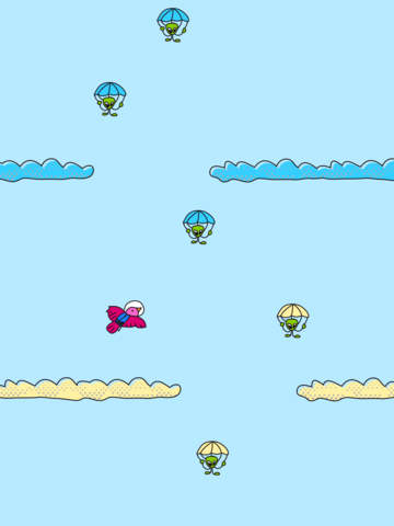 【免費遊戲App】Amazing Doodle Skydive - Space Bird vs. Aliens with Parachutes-APP點子