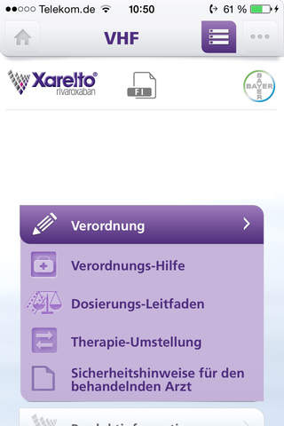 Xarelto Ärzte App screenshot 2