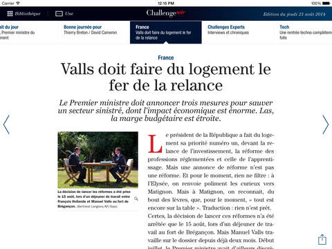 【免費新聞App】ChallengeSoir, le quotidien digital de l'économie, l'actualité de l'entreprise et les échos de la Bourse et de la finance-APP點子