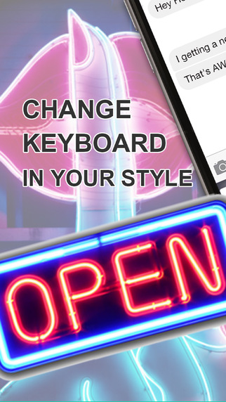 Custom Keyboard Neon : Color Wallpaper Themes in The Night Lights Mania Style