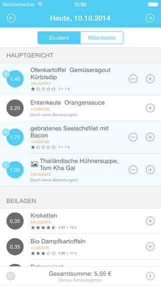 Studentenfutter Deine App für die Mensa Osnabrück Vechta Haste Lingen