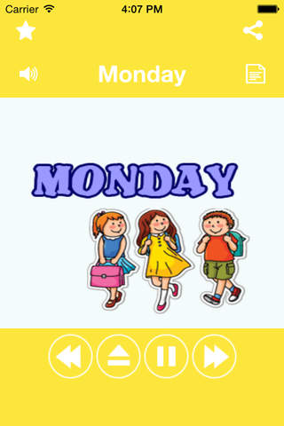 Days of Week Learning for Kids and babies using flashcards and sounds screenshot 2
