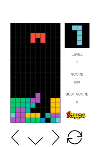 1TapTris - Falling Blocks Classic Puzzle Game for iOS 7 by 1Tapps screenshot 3