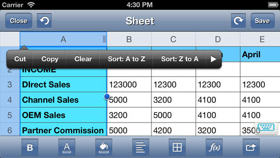 【免費商業App】Spreadsheet touch Sync: Simple spreadsheets - compatible with Dropbox-APP點子