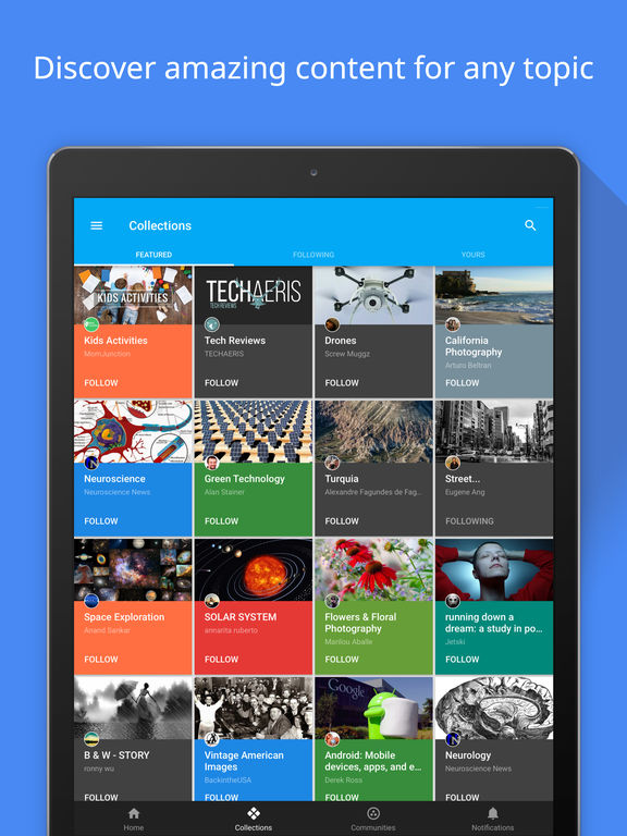 Screenshots of Google+ for iPad