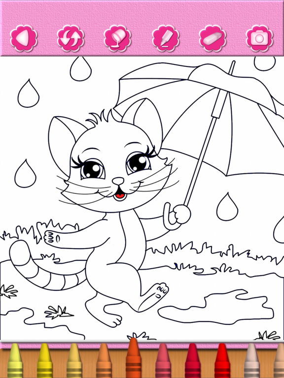 Coloring Pages Cute Cat Kitty Kitten Coloring Book Educational 