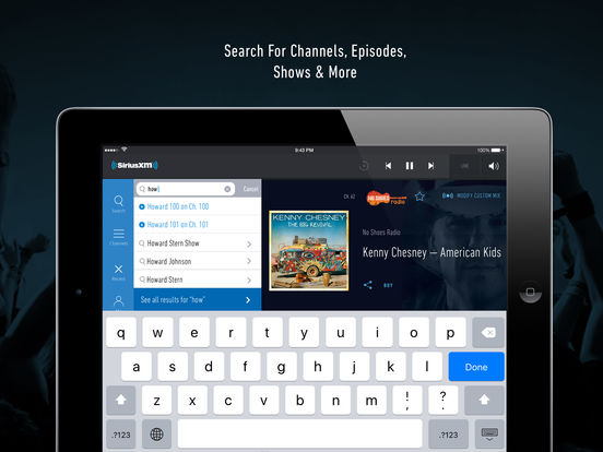 Screenshots of SiriusXM Radio - Music, Talk, Comedy, Sports, More for iPad