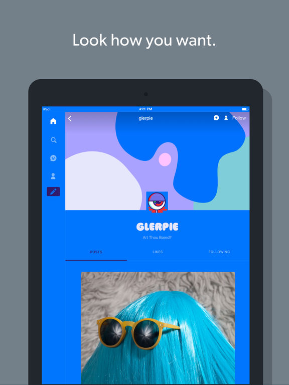 Screenshots of Tumblr for iPad