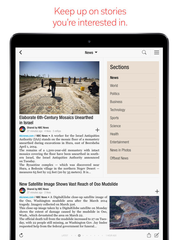 Screenshots of Flipboard for iPad