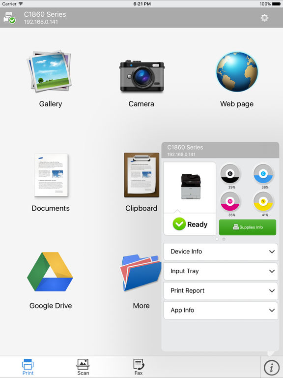 Samsung mobile print apppicker
