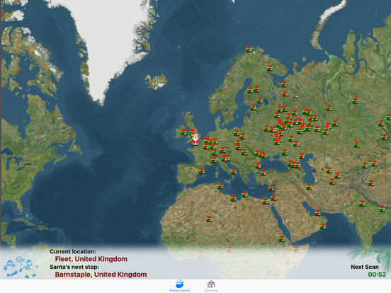 Where on the map does Santa Claus live?
