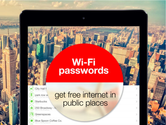 Screenshots of WiFi Map — Passwords for free wireless internet access in public places hotspots. Good alternative for roaming. for iPad