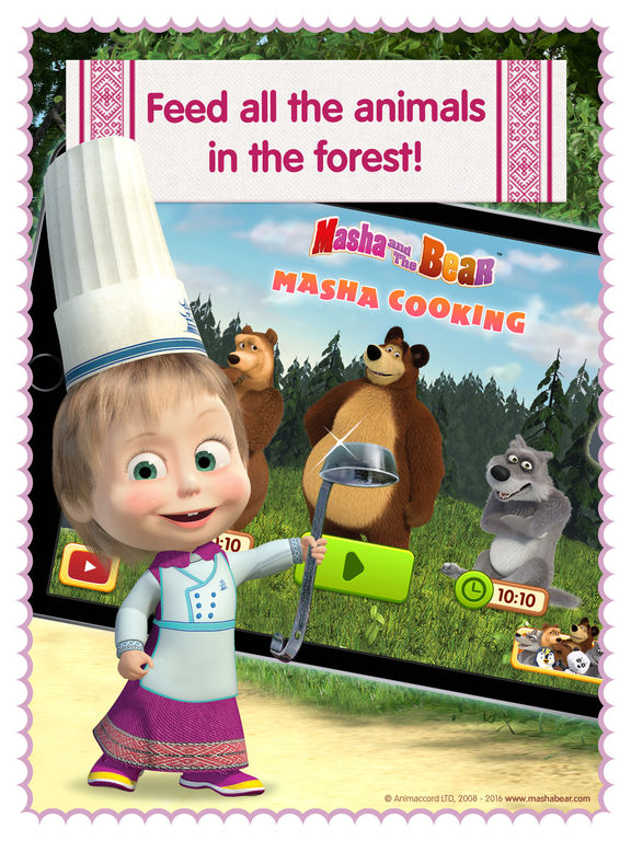 Masha and the Bear diner dash and kitchen gamesscreeshot 3