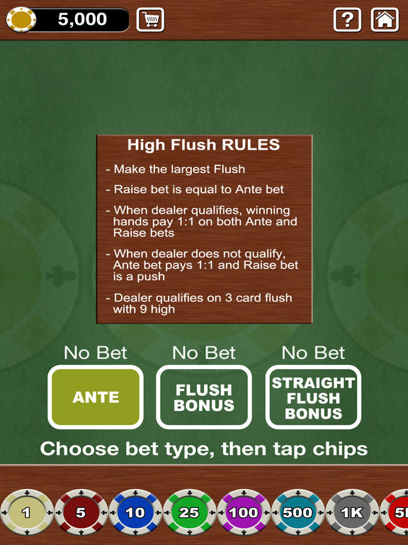 high card flush poker