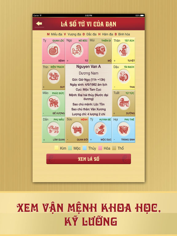 Screenshots of Lá Số Tử Vi for iPad