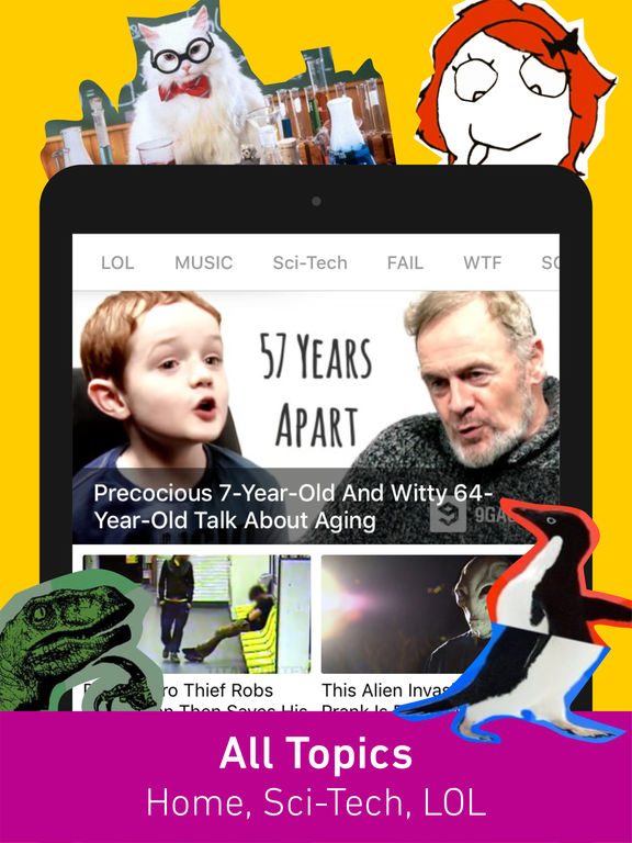 Screenshots of 9GAG: Best LOL Pics & GIFs for iPad