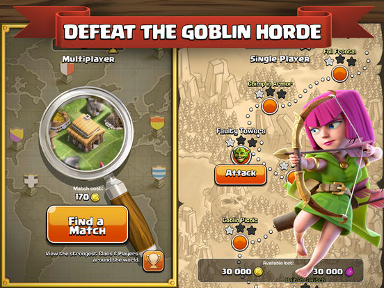 Screenshots of Clash of Clans for iPad