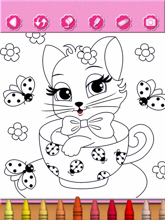 Coloring Pages: Cute Cat Kitty Kitten Coloring Book - Educational