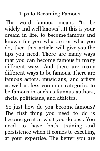 Tips to Becoming Famous image #1