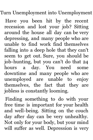 Turn Unemployment into Funemployment image #1