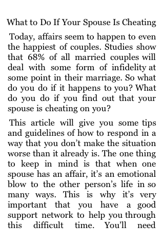 What to Do if Your Spouse is Cheating image #1