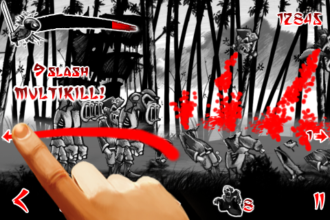 Draw Slasher: Dark Ninja vs Pirate Monkey Zombies Lite screenshot 2