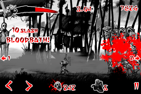 Draw Slasher: Dark Ninja vs Pirate Monkey Zombies Lite screenshot 4