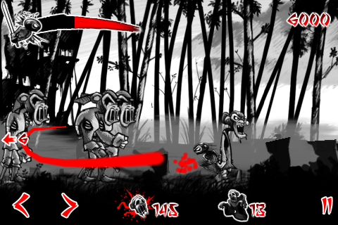 Draw Slasher: Dark Ninja vs Pirate Monkey Zombies Lite screenshot 3