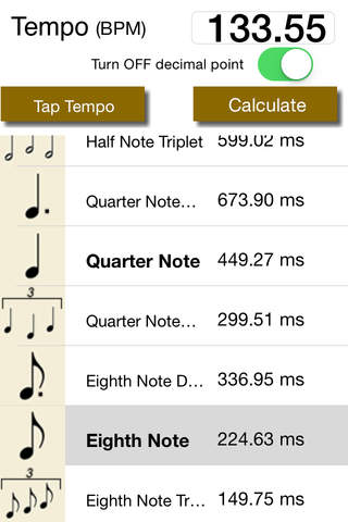 Tempo Delay Calc - náhled