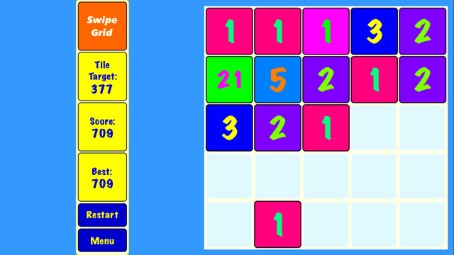 style tile game where the user swipes the screen to move tiles