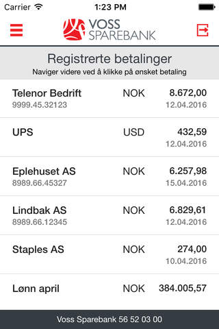 Voss Sparebank Bedrift - náhled