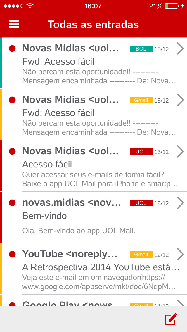 UOL Mail, Apps