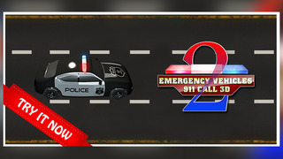 Emergency Vehicles 911 Call 2 - The ambulance , firefighter & police crazy race - Gold Edition screenshot 1