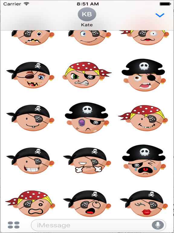 Pirate Emoji Stickers 1 Round | 500 Count