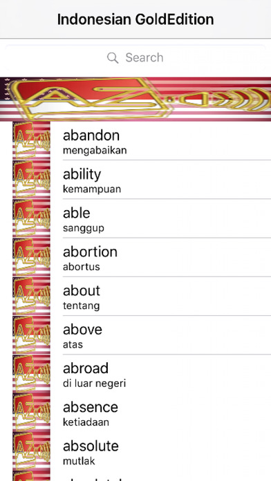 Indonesian Dictionary GoldEdition screenshot 1