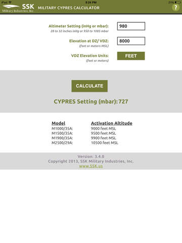 Military CYPRES Calculator - náhled
