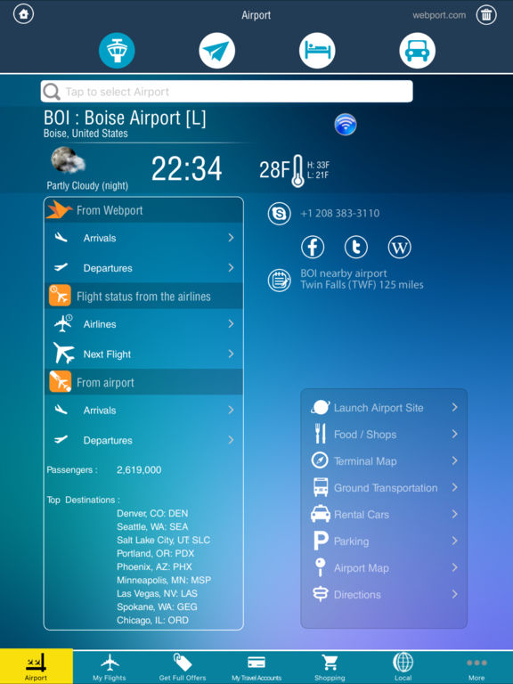 Boise Airport (BOI) + Radar screenshot 6