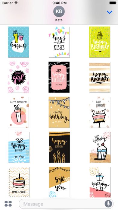 Birthday Card - Best Wishes Various StyleStickers screenshot 3