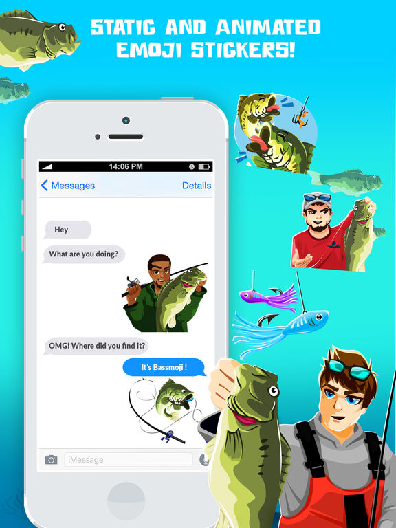 BassMoji Pro Bass Fishing Emoji & Stickers Pro Apps 148Apps