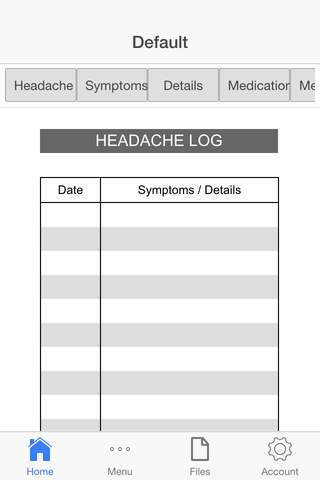 Headache Log - náhled