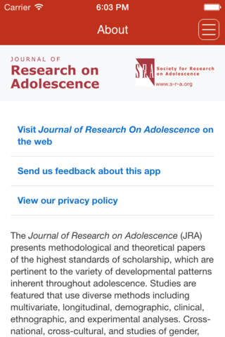 Journal of Research On Adolescence - náhled
