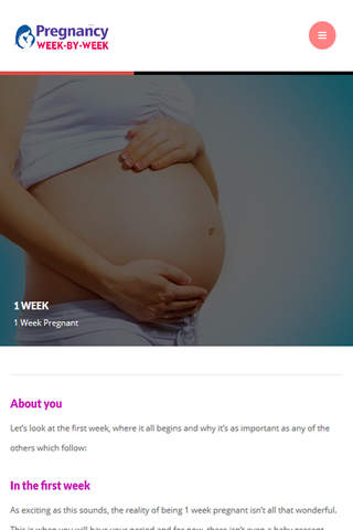 Pregnancy Week by Week Symptoms - náhled