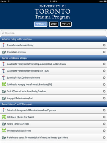 U of T Trauma Protocols - náhled