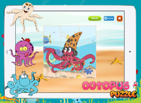 Octopus Marine Animal Puzzles Jigsaw Matching Dive - náhled