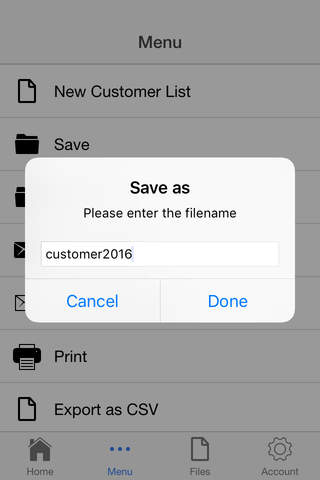 Customer List - náhled