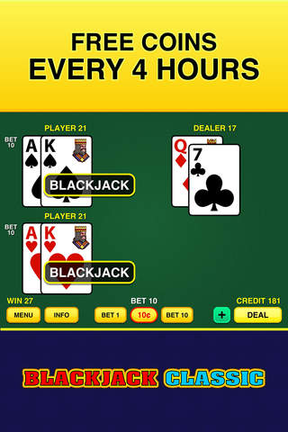 Blackjack Classic - FREE 21 Vegas Casino Video Bla - náhled