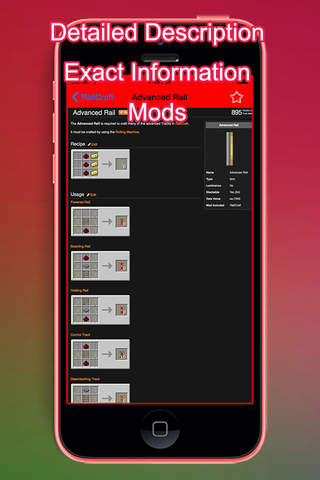 Mod Crafting Reference info for Minecraft Pocket E - náhled