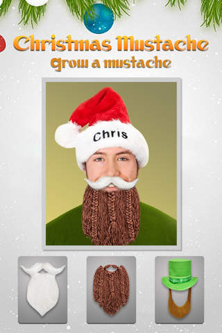 Christmas Moustache Booth - Sticker Photo Editor t - náhled