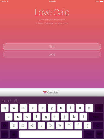 LoveCalc - The Free Love Calculator - náhled