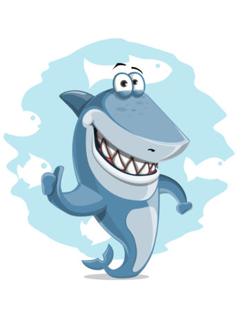 sharky shark stickers - the great blue hunter